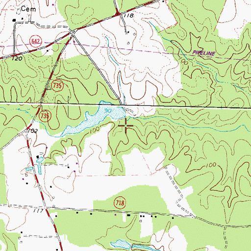 Topographic Map of Rogers Dam, VA