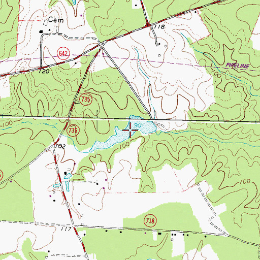 Topographic Map of Rogers Pond, VA