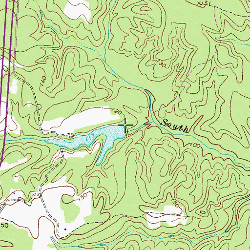 Topographic Map of Horne Dam, VA