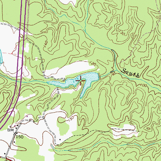 Topographic Map of Horne Pond, VA