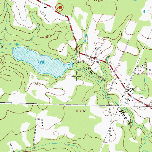 Topographic Map of Mayes Pond, VA