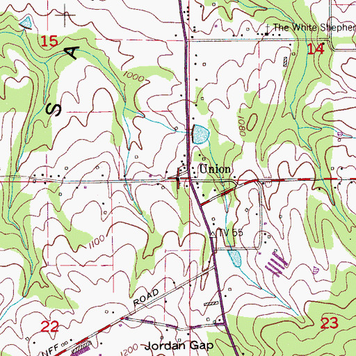 Topographic Map of New Union Congregational Methodist Church, AL
