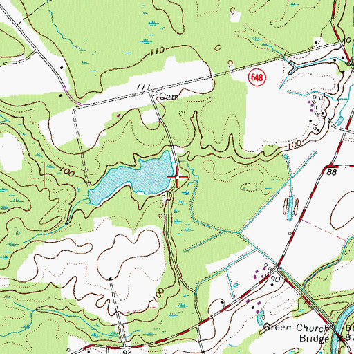 Topographic Map of Lewis Dam, VA