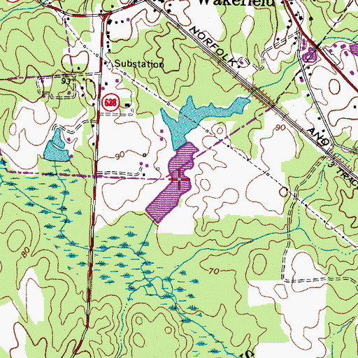 Topographic Map of Parker Number Two Pond, VA