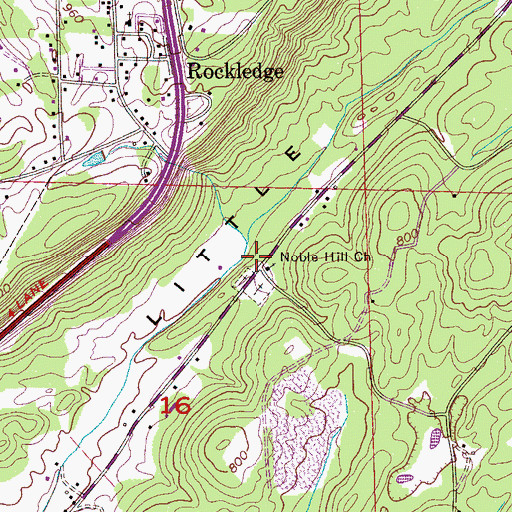Topographic Map of Noble Hill, AL