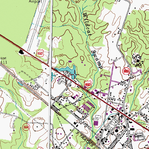 Topographic Map of Parker Number Three Dam, VA