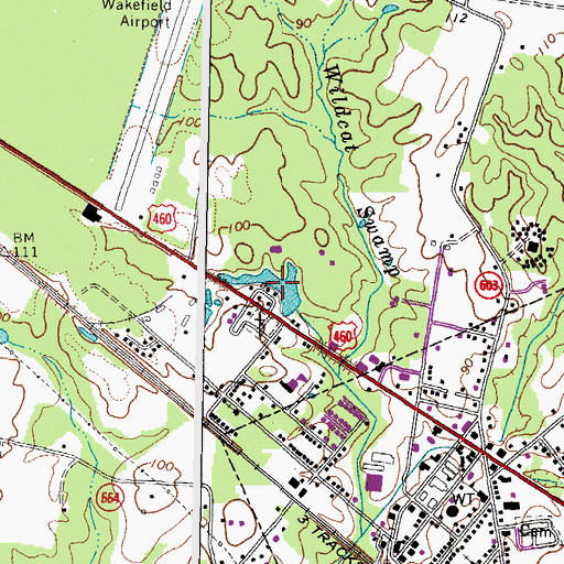 Topographic Map of Parker Number Three Dam, VA