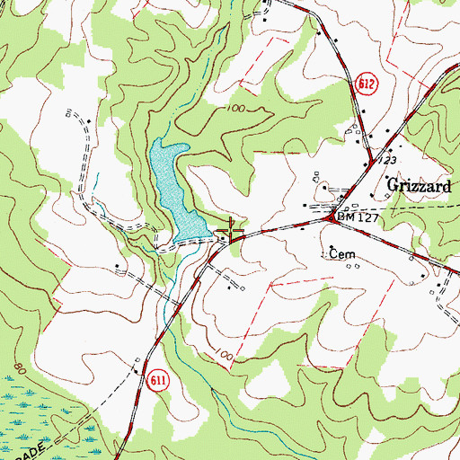 Topographic Map of J B Harrell Dam, VA