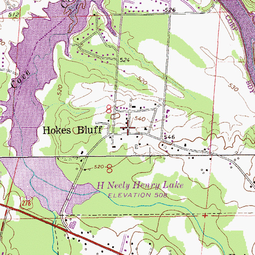 Topographic Map of Noojinsville, AL