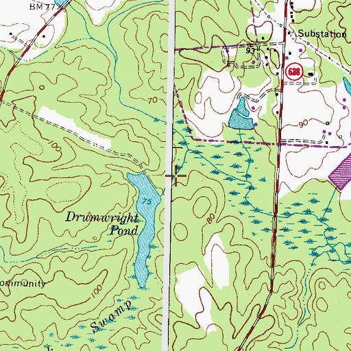 Topographic Map of Carroll Lake, VA