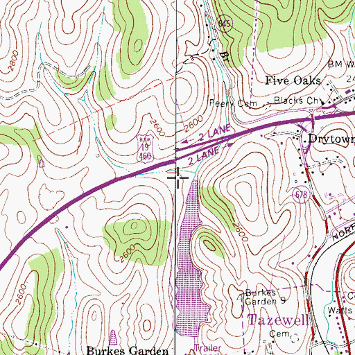 Topographic Map of Upper Clinch River Number Eight Dam, VA
