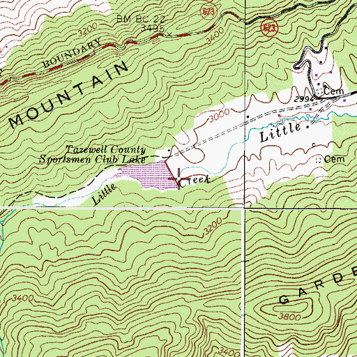 Topographic Map of Sportsman Club Dam, VA