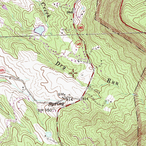 Topographic Map of Sullivans Dam, VA