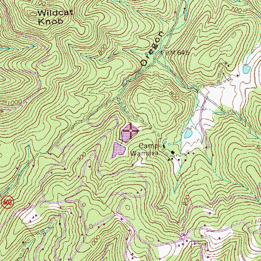 Topographic Map of Apple Mountain Lake, VA