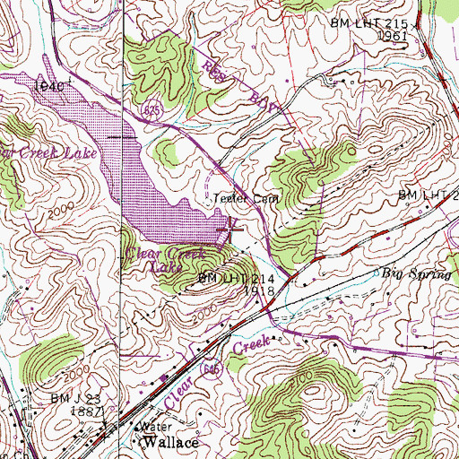 Topographic Map of Clear Creek Dam, VA