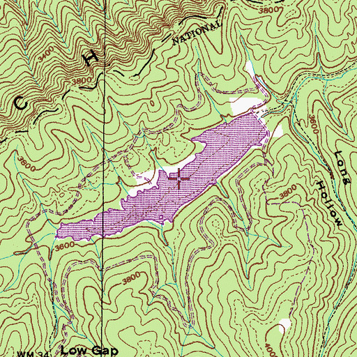 Topographic Map of Hidden Valley Lake, VA