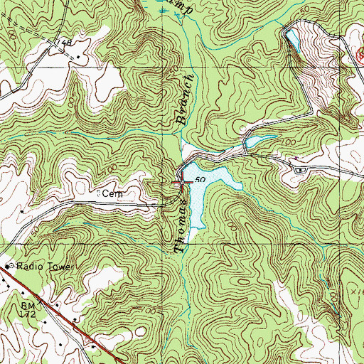 Topographic Map of Thomas Branch Dam, VA