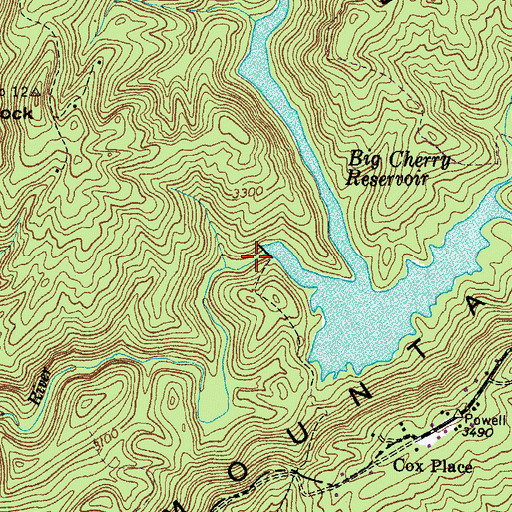 Topographic Map of Big Cherry Dam, VA