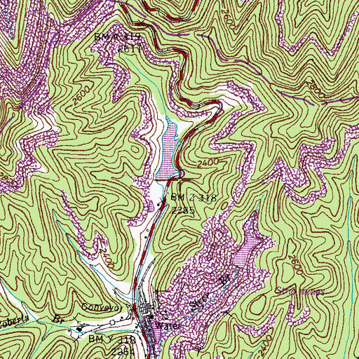 Topographic Map of Dixiana Mine Dam, VA