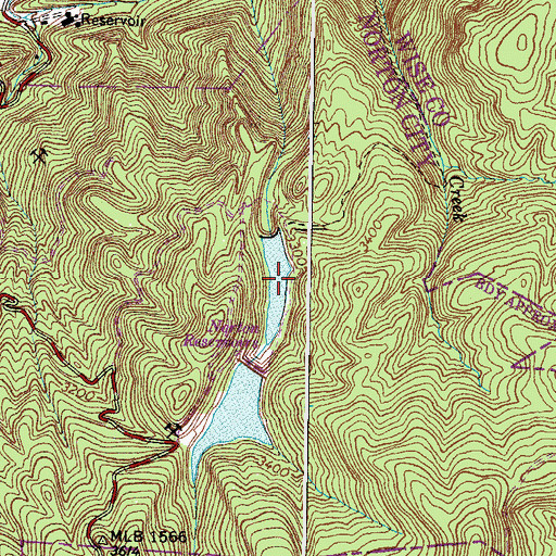Topographic Map of Lower Norton Reservoir, VA