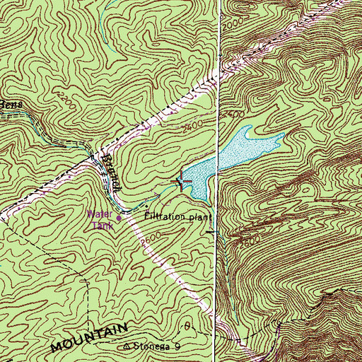 Topographic Map of Bens Branch Dam, VA