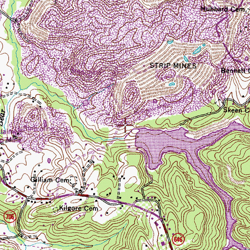 Topographic Map of Bear Creek Reservoir, VA