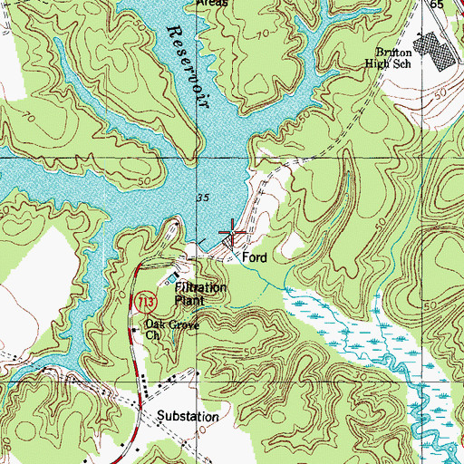 Topographic Map of Waller Mill Dam, VA