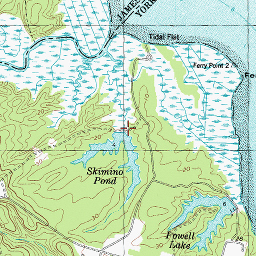 Topographic Map of Skimino Dam, VA
