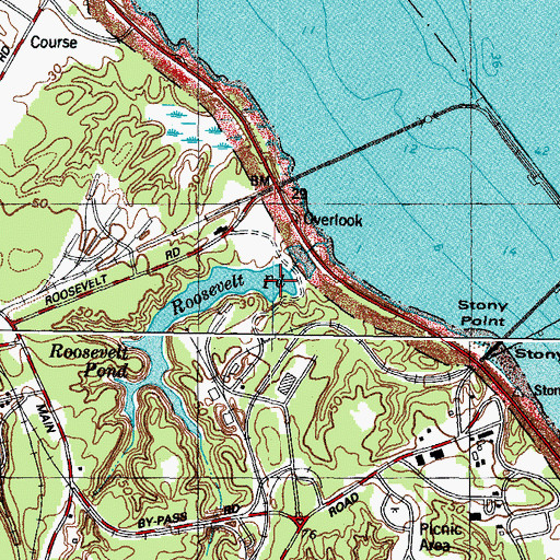 Topographic Map of Roosevelt Pond Dam, VA