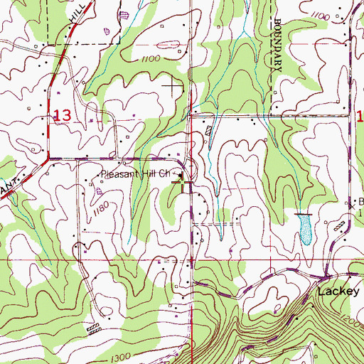 Topographic Map of Pleasant Hill School (historical), AL