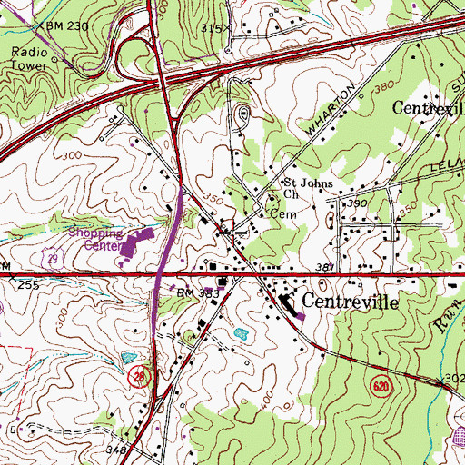 Topographic Map of Centreville, VA