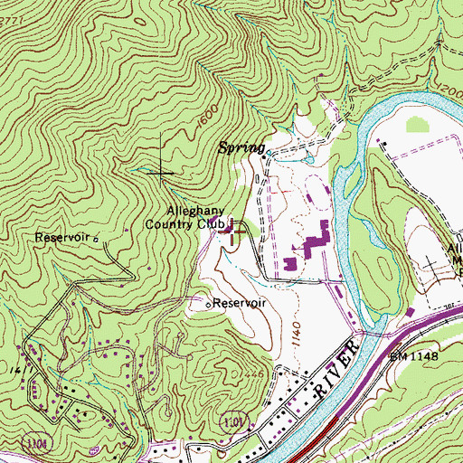 Topographic Map of Alleghany Country Club, VA