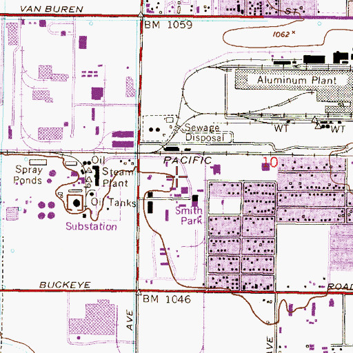 Topographic Map of Phoenix District Airport (historical), AZ