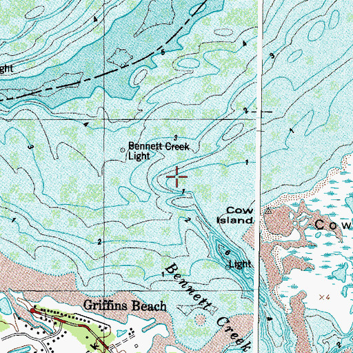 Topographic Map of Bennett Creek Light, VA