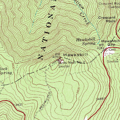 Topographic Map of Byrds Nest Number 2 Shelter, VA