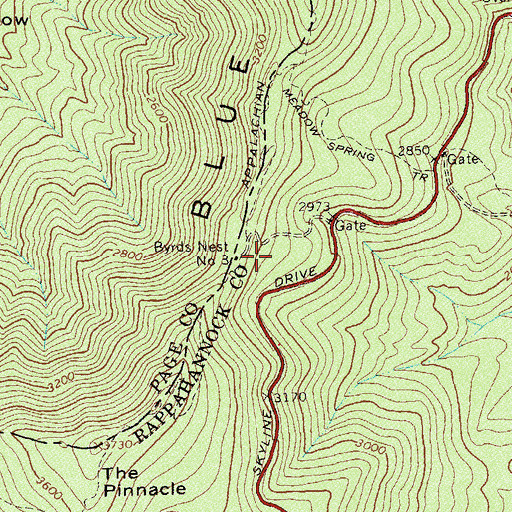 Topographic Map of Byrds Nest Number 3, VA