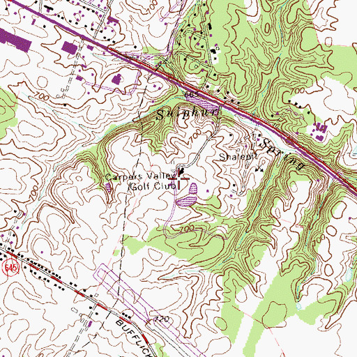 Topographic Map of Carper's Valley Golf Club, VA