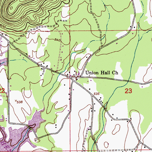 Topographic Map of Riddles Bend Church (historical), AL