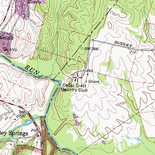 Topographic Map of Fairfax National Country Club, VA