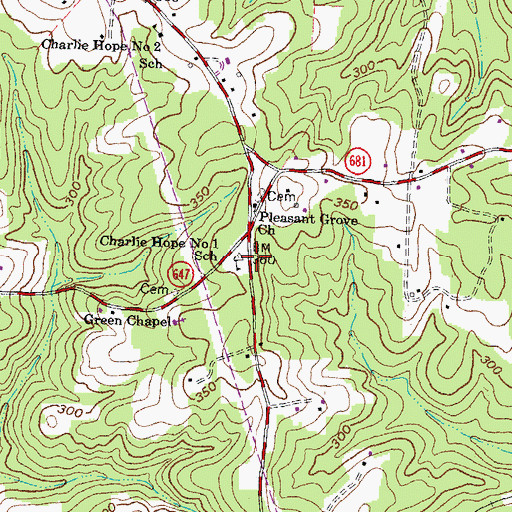 Topographic Map of Charlie Hope Number 1 School, VA