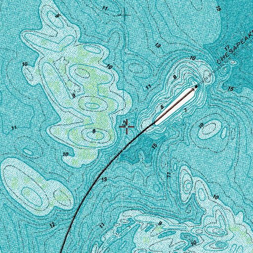 Topographic Map of Chesapeake Bay Bridge-Tunnel, VA