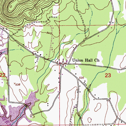 Topographic Map of Riddles Bend School (historical), AL