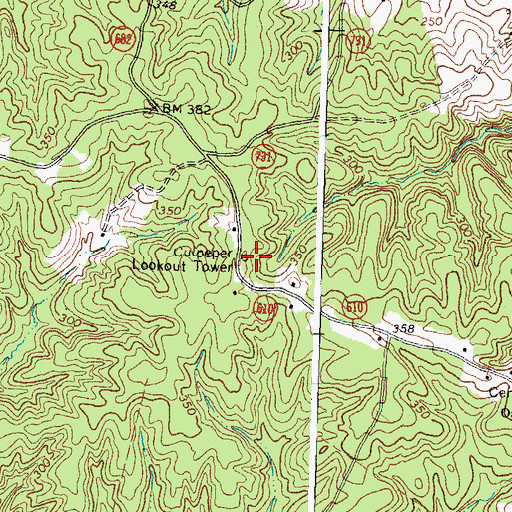 Topographic Map of Culpeper Lookout Tower, VA