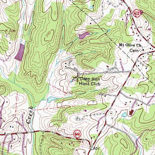 Topographic Map of Deep Run Hunt Club, VA