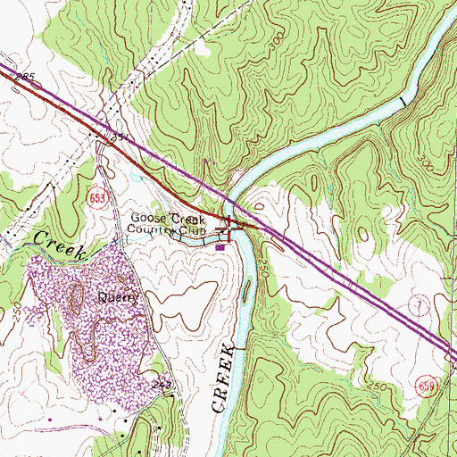 Topographic Map of Goose Creek Country Club, VA