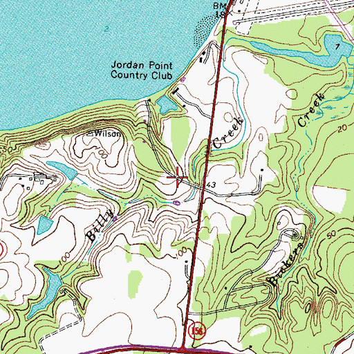 Topographic Map of Jordan Point Country Club, VA