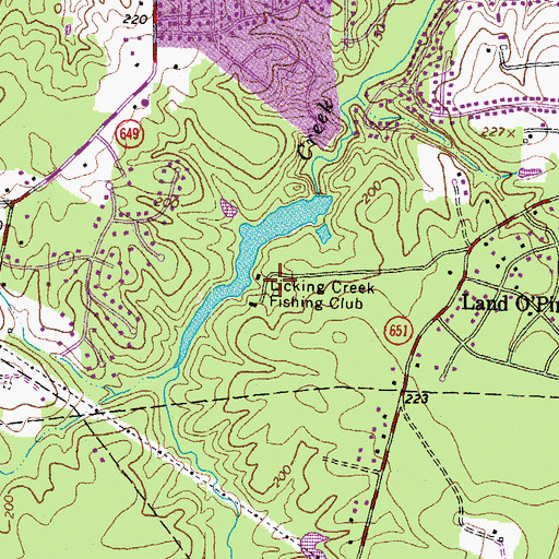 Topographic Map of Licking Creek Fishing Club, VA