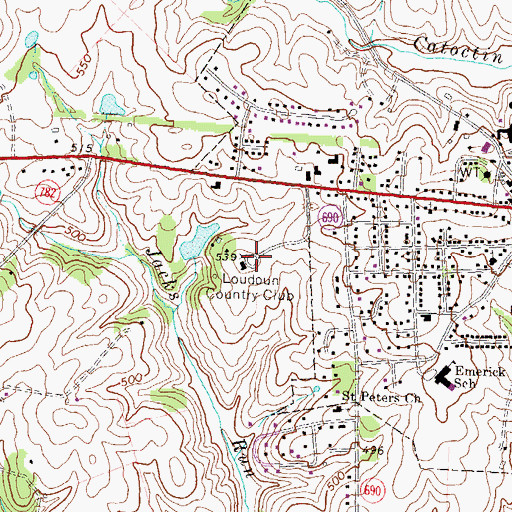 Topographic Map of Loudoun Country Club, VA