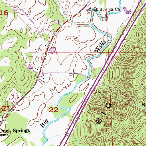 Topographic Map of Smiths Bridge (historical), AL