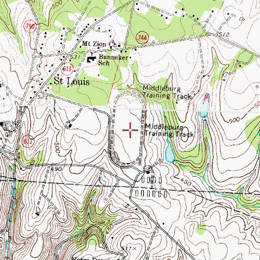Topographic Map of Middleburg Training Track, VA